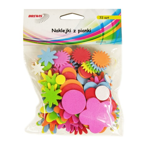 Naklejki z mikrogumy Brewis Kwiatki, 72szt